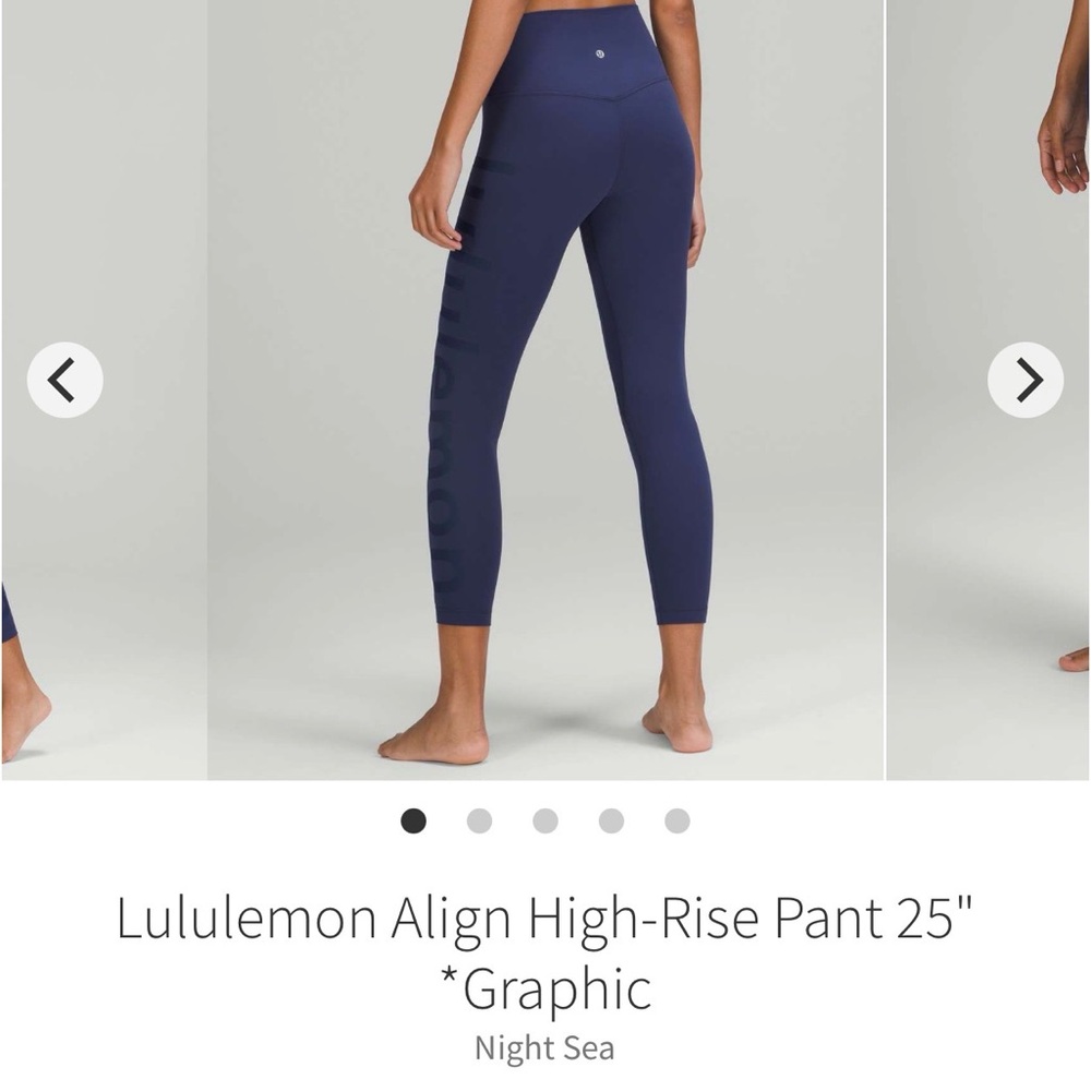 EUC Lululemon Spellout Align High-Rise 25" Leggings - Night Sea Size 14 W5EB7S